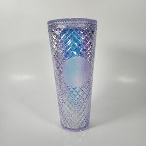 Starbucks Jeweled Bling 2022 Holiday Cold Iridescent Tumbler 24oz White Venti